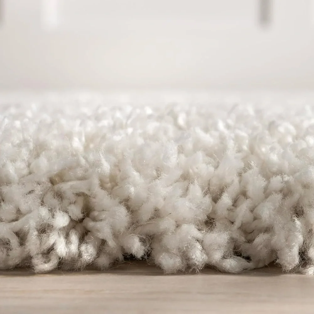 NEW West Elm White Cream Boho Tassel Geometric Shag Area Rug Carpet - 10' x 8'